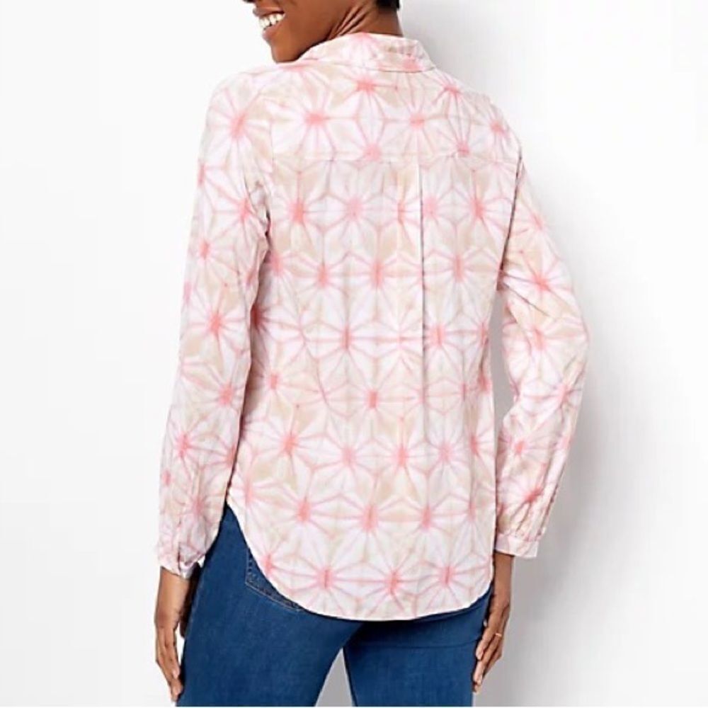 Denim & Co. Printed Button-Front Soft Shirt - Picture 2 of 7